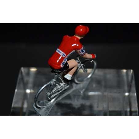 Maillot Rouge Vuelta - petit cycliste en metal 
