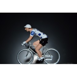 Maillot a pois bleus Vuelta - petit cycliste en metal