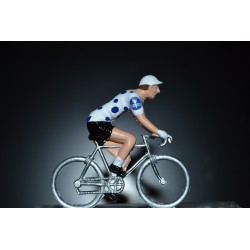 Maillot a pois bleus Vuelta - petit cycliste en metal