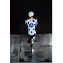 Maillot a pois bleus Vuelta - petit cycliste en metal