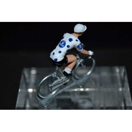 Maillot a pois bleus Vuelta - petit cycliste en metal
