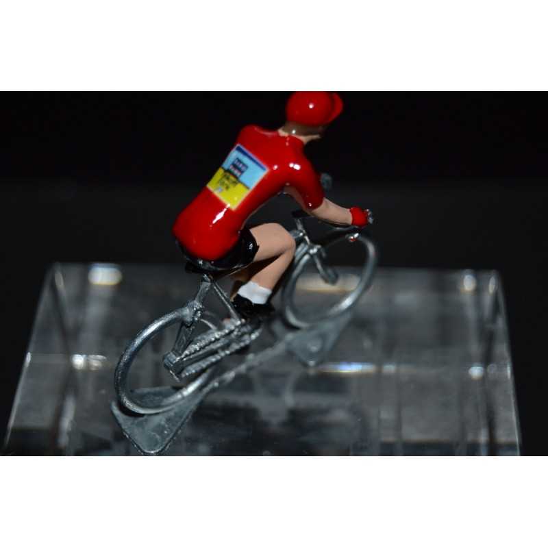 Alberto Contador "maillot rouge vuelta" Tinkoff - petit cycliste en acier