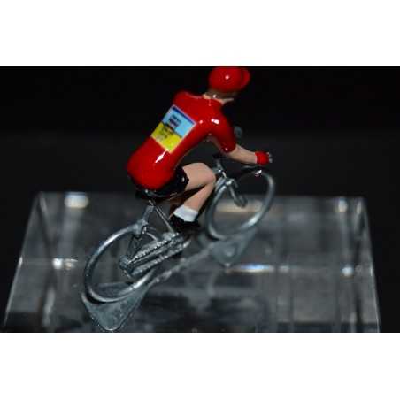 Alberto Contador "maillot rouge vuelta" Tinkoff - petit cycliste en acier