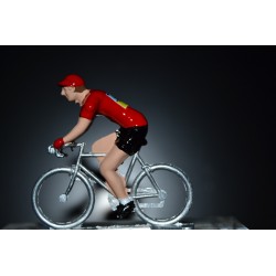 Alberto Contador "maillot rouge vuelta" Tinkoff - petit cycliste en acier