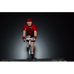 Alberto Contador "maillot rouge vuelta" Tinkoff - petit cycliste en acier