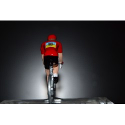 Alberto Contador "maillot rouge vuelta" Tinkoff - petit cycliste en acier