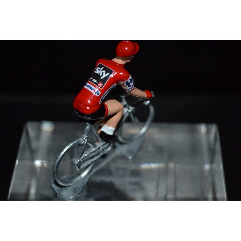 Christopher Froome "maillot rouge La Vuelta 2017" Sky - petit cycliste en acier