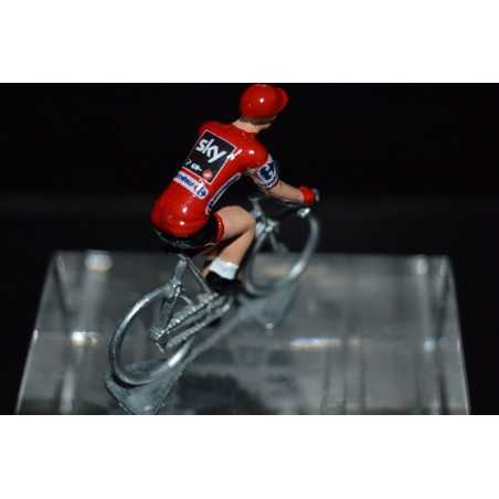 Christopher Froome "maillot rouge La Vuelta 2017" Sky - petit cycliste en acier