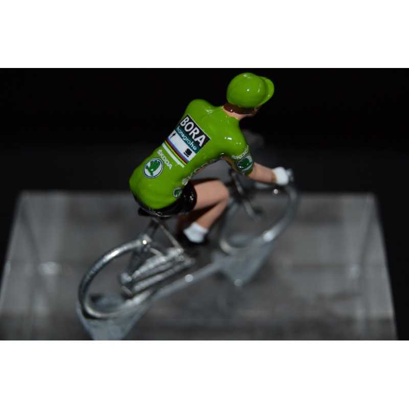 Peter Sagan "maillot vert 2018" Bora Hansgrohe - petit cycliste en acier