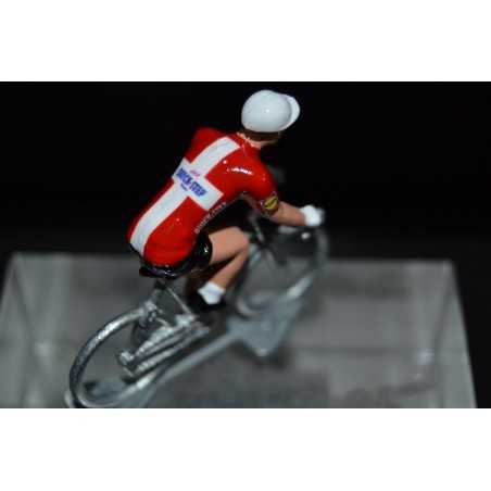 Michael Morkov "champion du Danemark 2018" Quick Step - petit cycliste en acier figurine cycliste