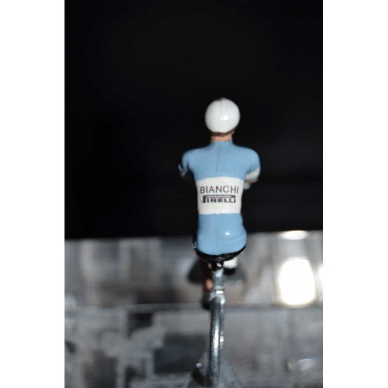 Bianchi Pirelli - petit cycliste en plomb metal zamak