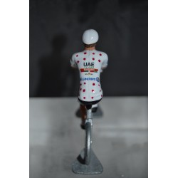 Pogacar maillot à pois Tour de France Saison 2021 - figurine petit cycliste