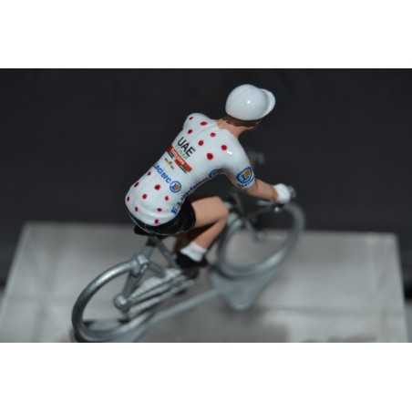 Pogacar maillot à pois Tour de France Saison 2021 - figurine petit cycliste