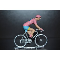 Vincenzo Nibali "Vainqueur Giro 2016, maillot rose" - petit cycliste miniature en metal