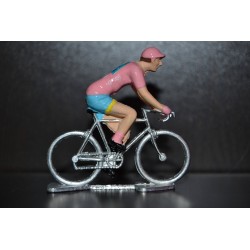 Vincenzo Nibali "Vainqueur Giro 2016, maillot rose" - petit cycliste miniature en metal