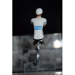 Maillot blanc - petit cycliste en métal