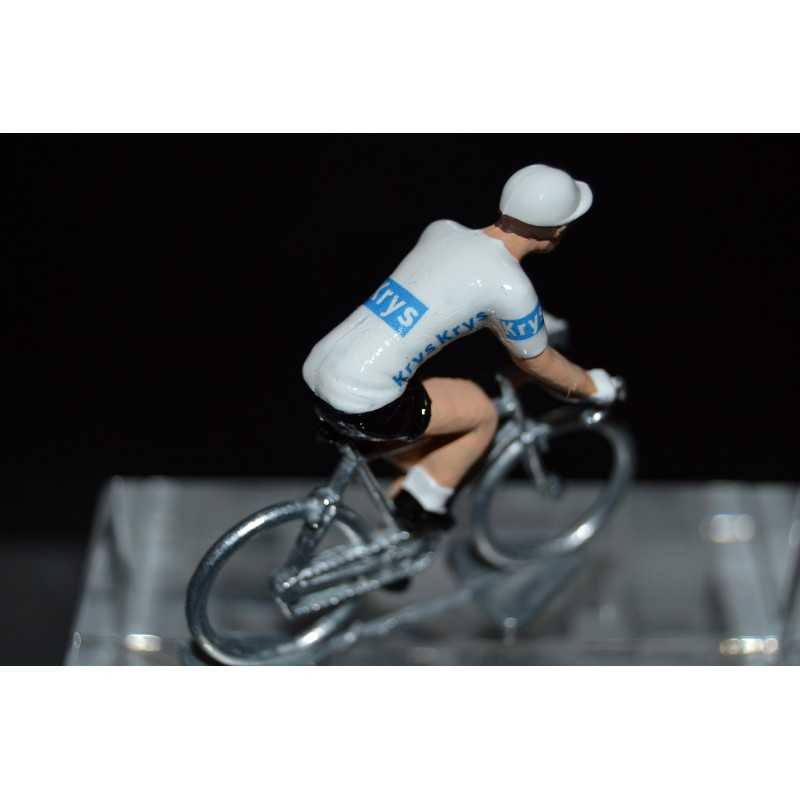 Maillot blanc - petit cycliste en métal