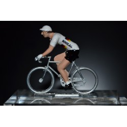 Champion d'Allemagne 2016/2017 Andre Greipel - petit cycliste miniature en acier