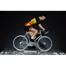 Champion de Belgique 2016/2017 Philippe Gilbert - petit cycliste miniature en acier