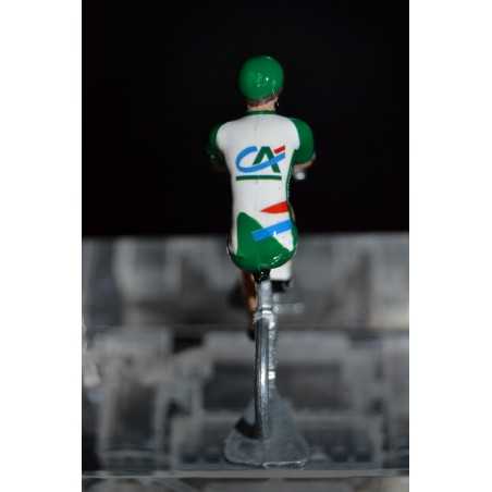 Crédit Agricole - Petit cycliste miniature en acier