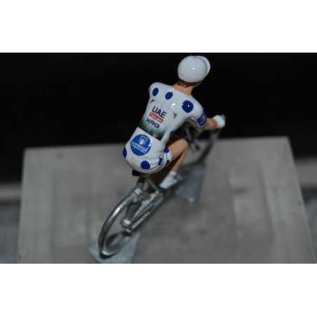 Figurine Jay Vine UAE maillot pois Vuelta 2025 | figurine cycliste