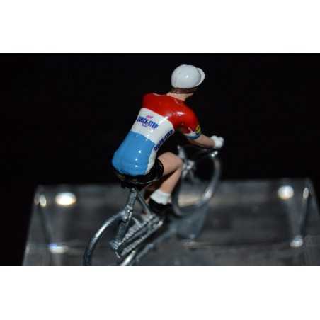 Champion du Luxembourg 2016/2017 Bob Jungels - petit cycliste miniature en metal