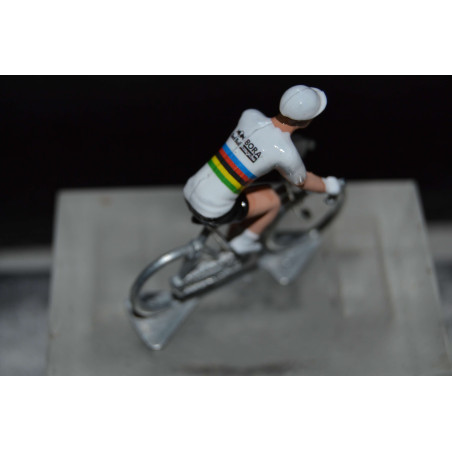 Remco Evenepoel Champion du monde 2026 - Figurine petit cycliste
