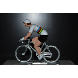 Remco Evenepoel Champion du monde 2026 - Figurine petit cycliste