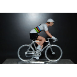 Remco Evenepoel Champion du monde 2026 - Figurine petit cycliste