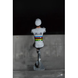 Remco Evenepoel Champion du monde 2026 - Figurine petit cycliste