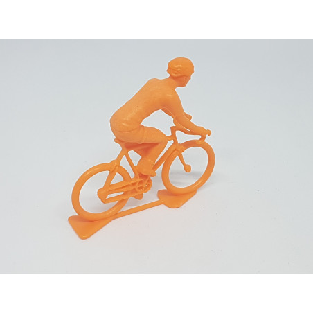 Figurine Cycliste Plastique Orange - Miniature à l'unité