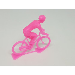 Figurine Cycliste Plastique Rose - Miniature à l'unité