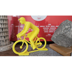 Grand cycliste jaune monochrome – Sculpture décorative