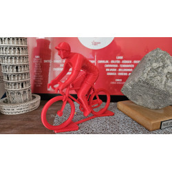 Grand cycliste rouge monochrome – Sculpture décorative
