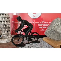 Grand cycliste noir monochrome – Sculpture décorative