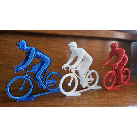 Pack Grand cycliste bleu blanc Rouge monochrome – Sculpture décorative