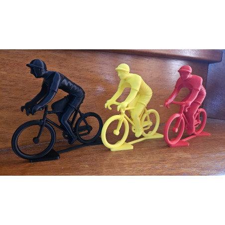 Pack Grand cycliste noir jaune rouge monochrome – Sculpture décorative