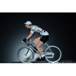 Champion Royaume Uni Steve Cummings - petit cycliste en acier